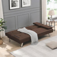 Ebern Designs Sofa Bed with Armrest two holders WOOD FRAME