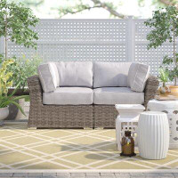 Sol 72 Outdoor™ Dayse Fully Assembled 66'' Wide Outdoor Wicker Loveseat with Cushions