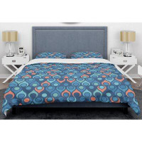 Made in Canada - East Urban Home Retro Abstract Drops X Mid-Century Duvet Cover Set