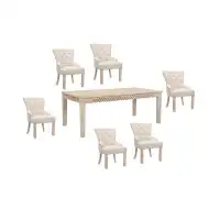 Alcott Hill Chalmus 6- Person Solid Wood Dining Set