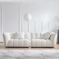 MABOLUS Velvet Tuxedo Arm Modular Sofa