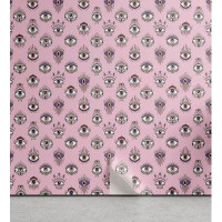 Trinx Trinx Bohemian Peel & Stick Wallpaper For Home, Ethnic Eyes Pattern Tattoo Style Bad Eye Traditional Occult Hand D