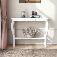 Charlton Home Charlton Home Narrow Console Table With Drawer, Chic Accent Sofa Table, Entryway Table, White