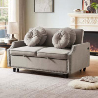 Winston Porter 54.7" Multiple Adjustable Positions Sofa Bed Stylish Sofa Bed With A Button Tufted Backrest, Two USB Port