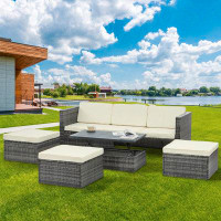 Latitude Run® 82.7" Wide Outdoor Reversible Patio Sectional with Cushions