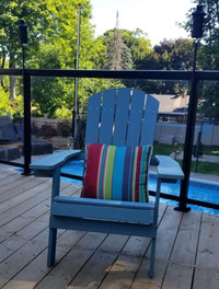 Outdoor Folding Dark Blue Adirondack Patio Garden Backyard Lounge Chair