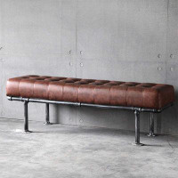 Williston Forge Jenafer Faux Leather Bench