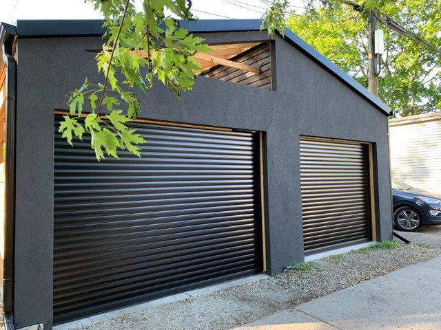 NEW BLACK Roll-Up Doors. Now available in Canada! 5’ x 7’, 6' x 7', 7' x 7' Shed Roll-up Door $755.00 & up in Outdoor Tools & Storage in Manitoba - Image 2