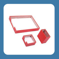 Hokku Designs Red Leather Desk Set - Desk Pad - Note Paper Holder -Pen Holder - Leather Coaster -Desk Accessories-Desk O