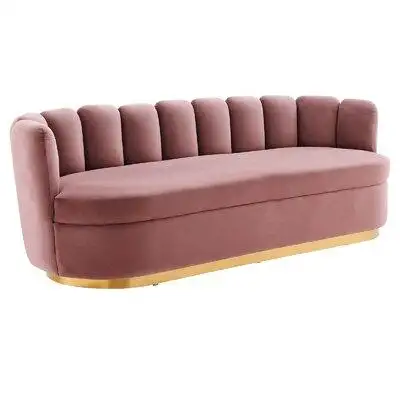 Sed98 Defined by bold vertical channel tufting and a scalloped edge the Victoria Performance Velvet...