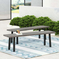 Latitude Run® ointe Aluminum and Steel Outdoor Dining Bench