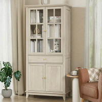 One Allium Way One Allium Way® Bookcases With 4 Doors And 1 Drawer, Floor Standing Display Storage With 1 Adjustable She