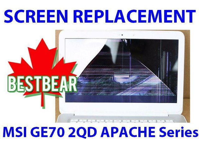 Screen Replacement for MSI GE70 2QD APACHE Series Laptop in System Components in Toronto (GTA)