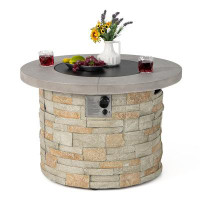17 Stories 36" H x 36" W Steel Propane Outdoor Fire Pit Table