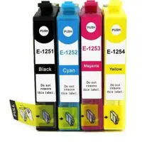 PREMIUM ink for Printers Using Epson T125 Cartridges-Combo Pack (BK-C-M-Y) Compatible Ink Cartridges - 4 Cartridges - Co