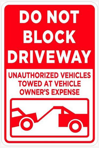 No Parking (Driveway) Sign - 3 mm Aluminum (ACM)