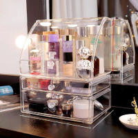 Rebrilliant Cosmetic Storage Box Dust-Proof Large-Capacity Desktop Transparent Dressing Table Lipstick Skin Care Product