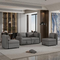 Latitude Run® 122.8" Convertible Modular Sofa Free Combination 4 Seater Sofa Sectional Sofa For Living Room,Office