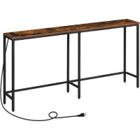 17 Stories 70.9 Inches Console Table With 2 Power Outlets And 2 USB Ports, Extra Long Entryway Table With Charging Stati