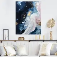 Mercer41 Blue And White Enigmatic Stones I - Abstract Marble Canvas Print