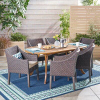 Red Barrel Studio Morra Outdoor 7 Piece Dining Set with Cushions