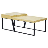 Latitude Run® Rectangular Wooden Coffee Table with Metal Frame