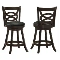 Wildon Home® Calecita Swivel Stools with Upholstered Seat Cappuccino (Set of 2)