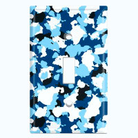 WorldAcc Blue Camouflage 1-Gang Toggle Light Switch Wall Plate