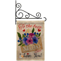 Breeze Decor To the Best Mom 2-Sided Burlap 19 x 13 in. Garden Flag