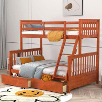 Harriet Bee Guendalina Twin over Full 2 Drawer Solid Wood Standard Bunk Bed by Harriet Bee