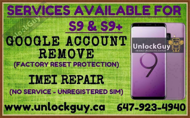 SAMSUNG GALAXY S9 S9+ *NO SERVICE* *UNREGISTERED SIM* *NETWORK FIX* | GOOGLE ACCOUNT REMOVE | SPRINT & T-MOBILE UNLOCK in Cell Phone Services in Mississauga / Peel Region - Image 3