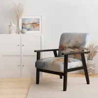 Design Art Coastal Ocean Coastal Reflections - Upholstered Modern Arm Chair