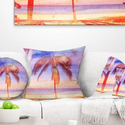 East Urban Home Tree Retro Palms Throw Pillow in Home Décor & Accents