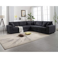 Mercer41 Sofa Couches Set ,Corduroy Upholstered Deep Seat Comfy Sofa For Living Room