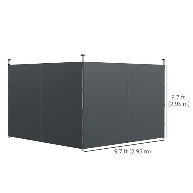 Canopy Sidewalls 116.1" W x 76.8" H Dark Grey in Patio & Garden Furniture - Image 3
