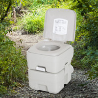 Portable Toilet 16.3"Lx14.4"Wx16.5"H Gray