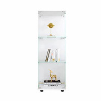 Ebern Designs Glass Display Cabinet With 3 Shelves