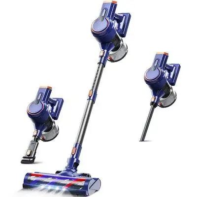 This cordless stick vacuum has a fully flat floor brush that can get deep under almost any furniture...