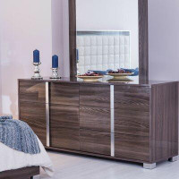 Orren Ellis Gower 6 Drawer Double Dresser with Mirror