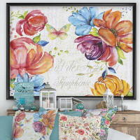 Made in Canada - East Urban Home 'Floral Symphonie in the Garden' - Picture Frame Painting on Canvas