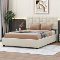 Latitude Run® Jantjedine Queen Upholstered Platform bed with adjustable Headboard and Under-bed Storage Space