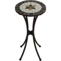 Better Homes & Gardens Home Fudwick Mosaic Tile Top Side Table in Brown Metal, 12" Round