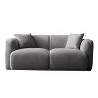 Hokku Designs 66.93" DarkGray Cotton and linen Modular Sofa in , 29.53" H x 66.93" W x 33.46" D