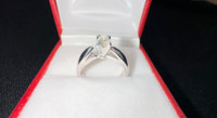 #447 - 1/5 Carat Natural Diamond. 14k White Gold Solitaire Engagement Ring, Size 5