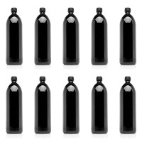 Infinity Jars 1 Litre Round Glass Bottle 10-Pack