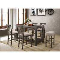 Rosalind Wheeler Culpepper Counter Height Solid Wood Dining Table