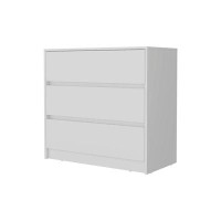 Latitude Run® 33" White Manufactured Wood Three Drawer No Handles Dresser