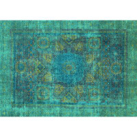 Bungalow Rose Abstract 1481 Turquoise Machine Washable Area Rugs