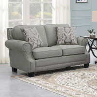 Red Barrel Studio Sheldon Upholstered Loveseat with Rolled Arms Grey