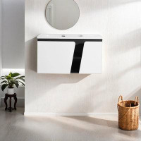 Wrought Studio Kailah 35.97'' Single Bathroom Vanity with Ceramic Top